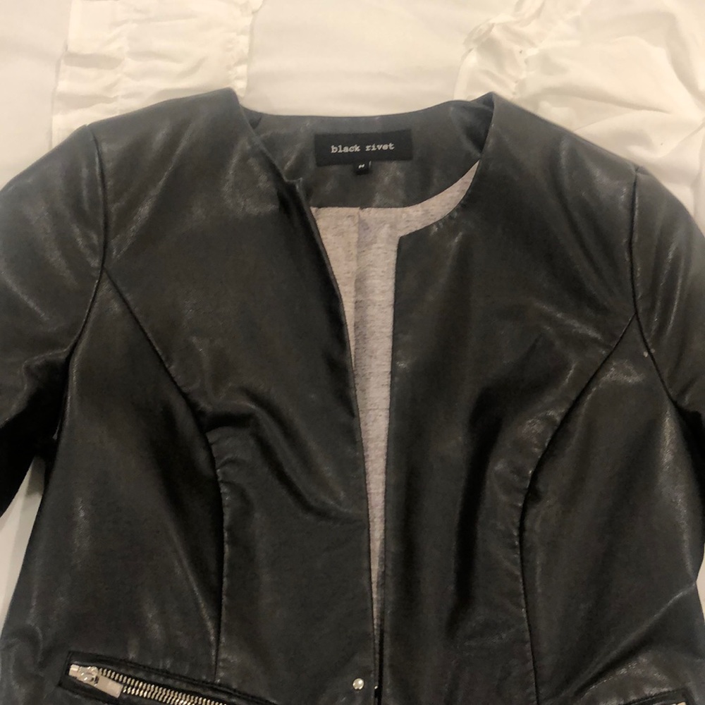Black leather vest